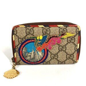 GUCCI 473911 GG Supreme Courier Patch Business Card Case Coin Wallet coin purse
